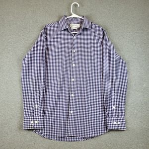 Mizzen+Main Shirt Mens Medium Plaid Collared Long Sleeve Trim Fit Button Up